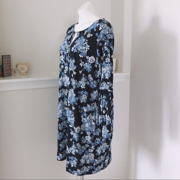 Michael Kors Midi Dress Floral Long Sleeve Size M, NWT $110.00 - Picture 3 of 9